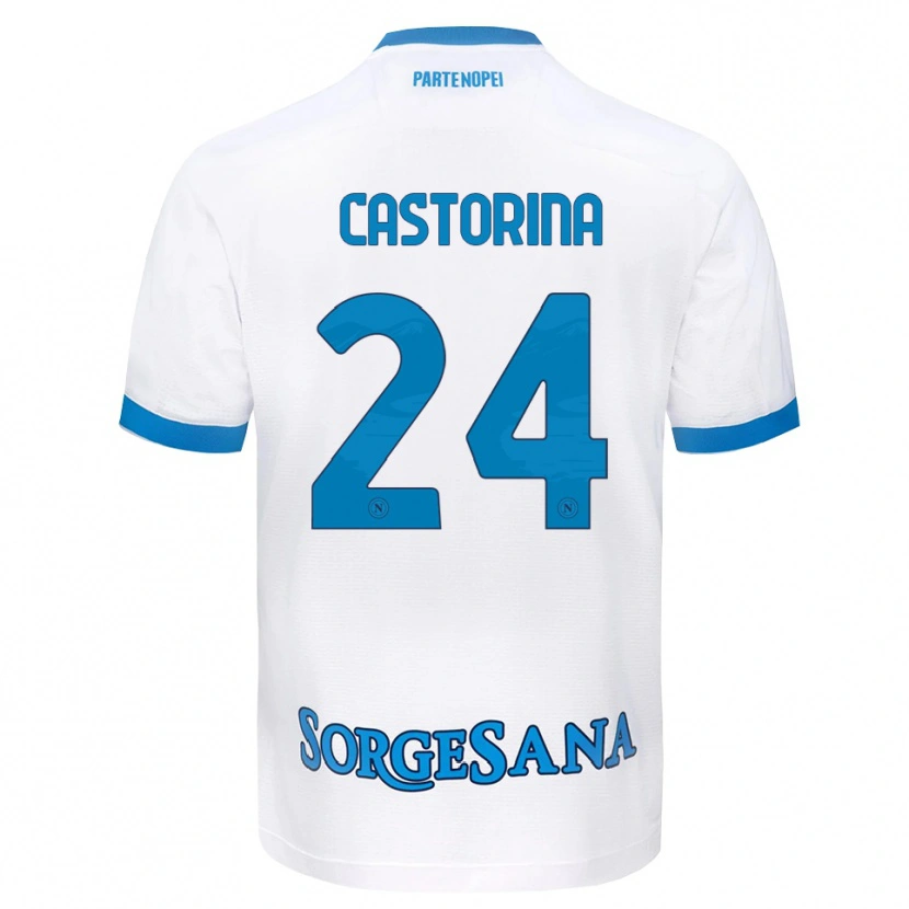 Danxen Niño Camiseta Alessandro Castorina #24 Blanco Azul Cielo 2ª Equipación 2026/27 La Camisa México