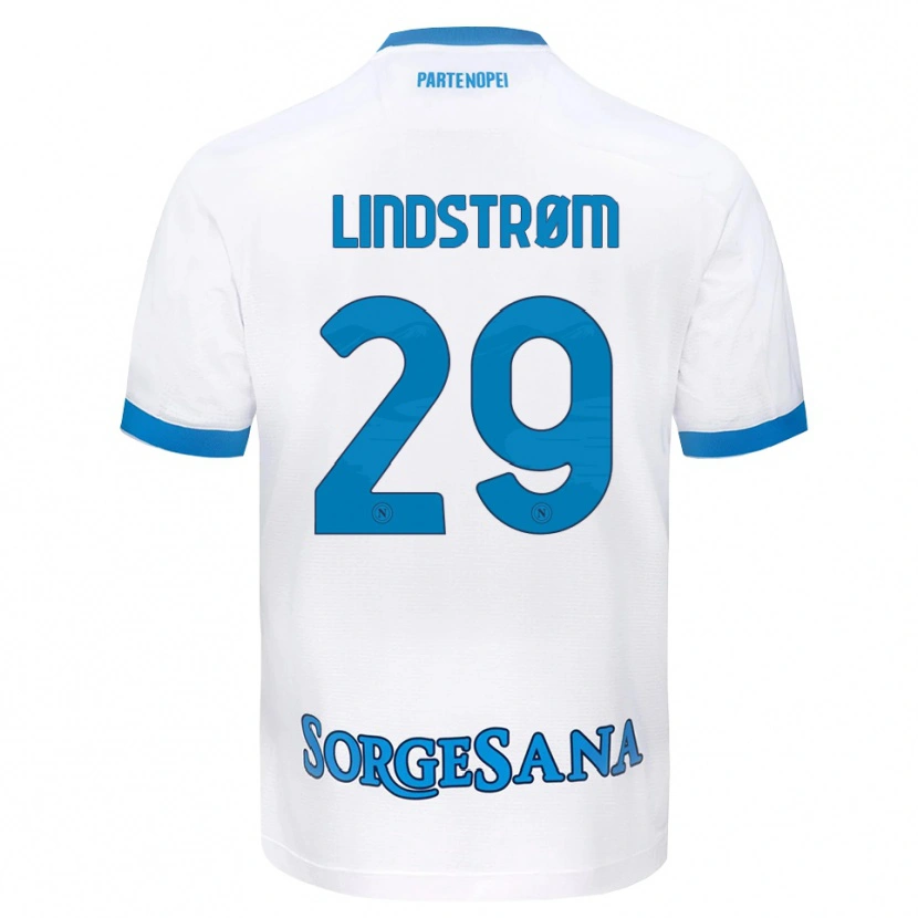 Danxen Niño Camiseta Jesper Lindstrøm #29 Blanco Azul Cielo 2ª Equipación 2026/27 La Camisa México