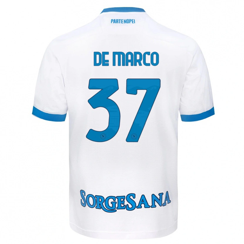 Danxen Niño Camiseta Francesco De Marco #37 Blanco Azul Cielo 2ª Equipación 2026/27 La Camisa México