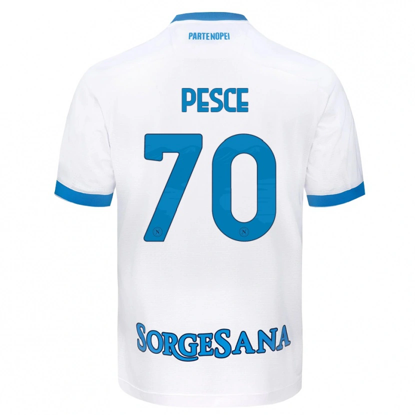 Danxen Niño Camiseta Antonio Pesce #70 Blanco Azul Cielo 2ª Equipación 2026/27 La Camisa México
