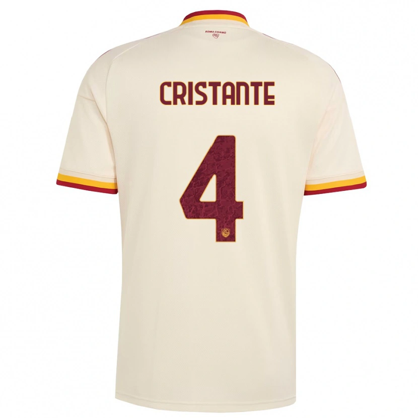 Danxen Niño Camiseta Bryan Cristante #4 Champán Rojo Amarillo 2ª Equipación 2026/27 La Camisa México