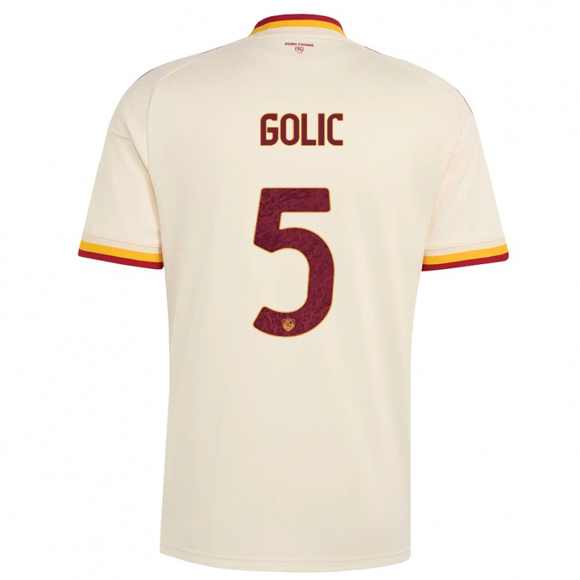 Danxen Niño Camiseta Lovro Golic #5 Champán Rojo Amarillo 2ª Equipación 2026/27 La Camisa México