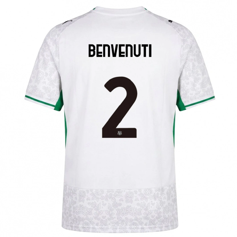 Danxen Niño Camiseta Giacomo Benvenuti #2 Blanco Negro Verde 2ª Equipación 2026/27 La Camisa México