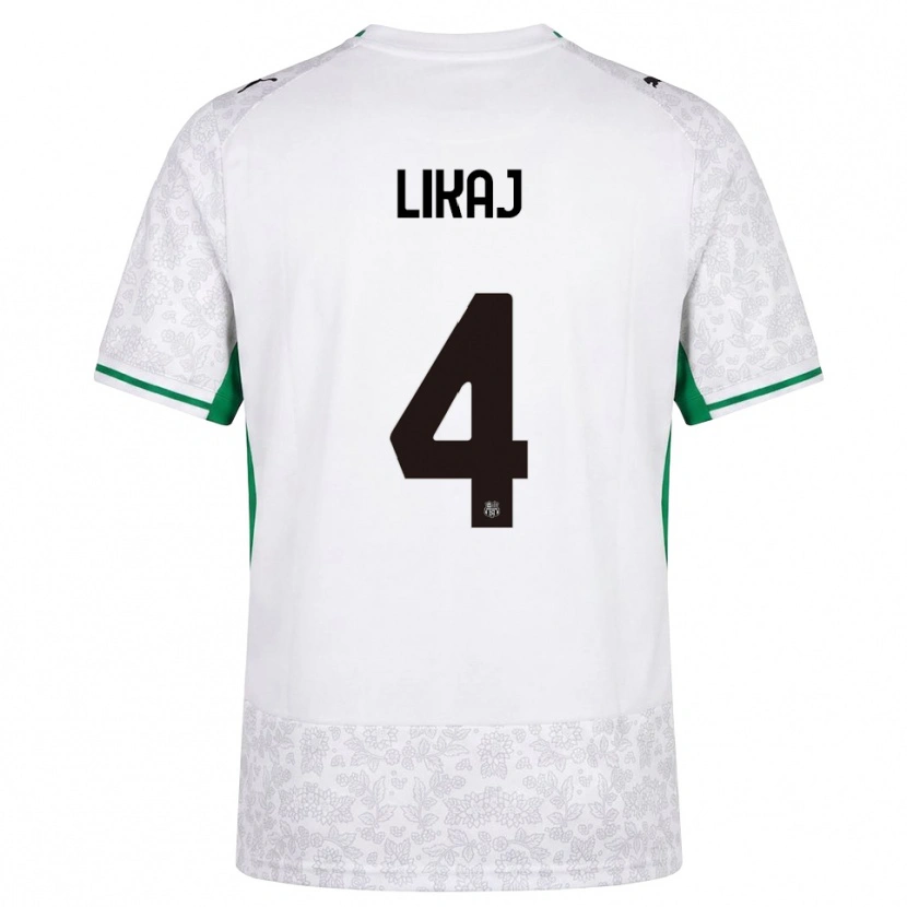 Danxen Niño Camiseta Enea Likaj #4 Blanco Negro Verde 2ª Equipación 2026/27 La Camisa México