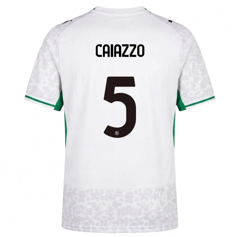 Danxen Niño Camiseta Sara Caiazzo #5 Blanco Negro Verde 2ª Equipación 2026/27 La Camisa México
