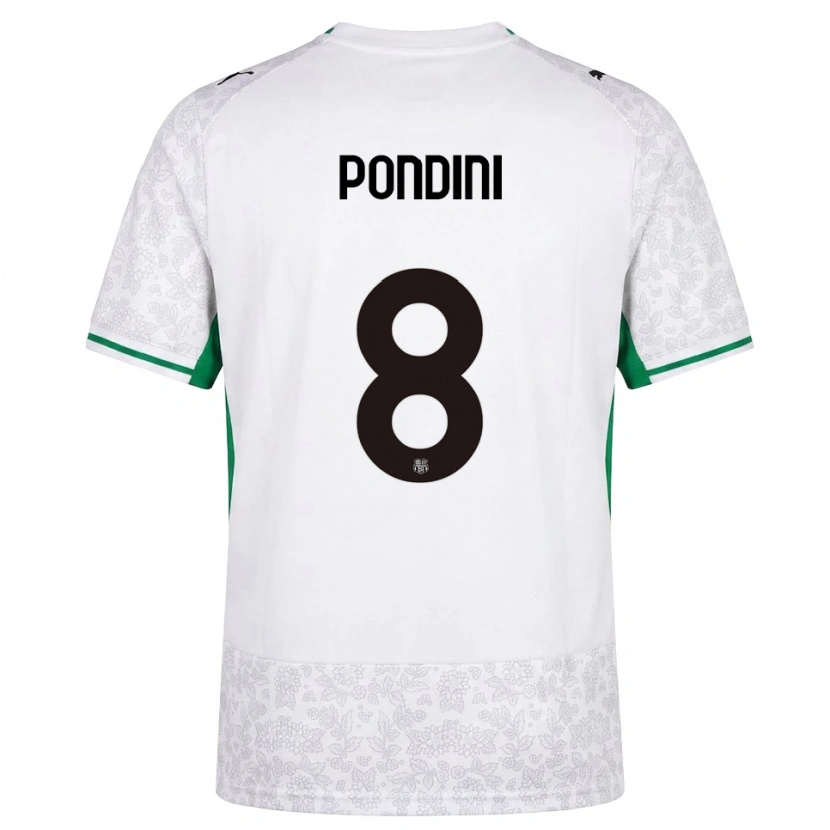 Danxen Niño Camiseta Giada Pondini #8 Blanco Negro Verde 2ª Equipación 2026/27 La Camisa México