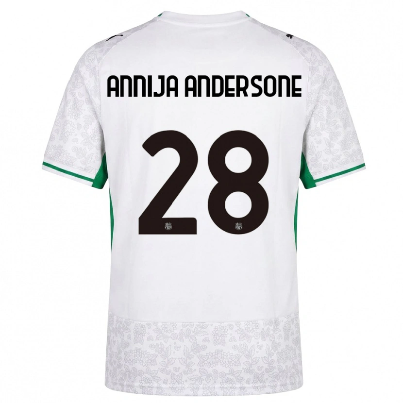 Danxen Niño Camiseta Gabriela Annija Andersone #28 Blanco Negro Verde 2ª Equipación 2026/27 La Camisa México