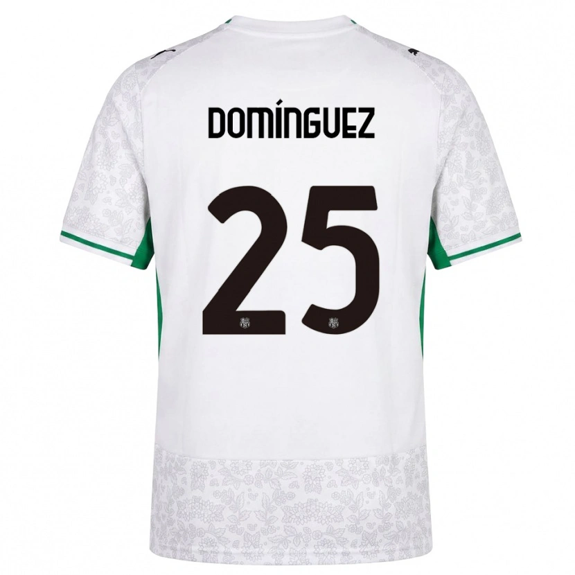 Danxen Niño Camiseta Benja Domínguez #25 Blanco Negro Verde 2ª Equipación 2026/27 La Camisa México