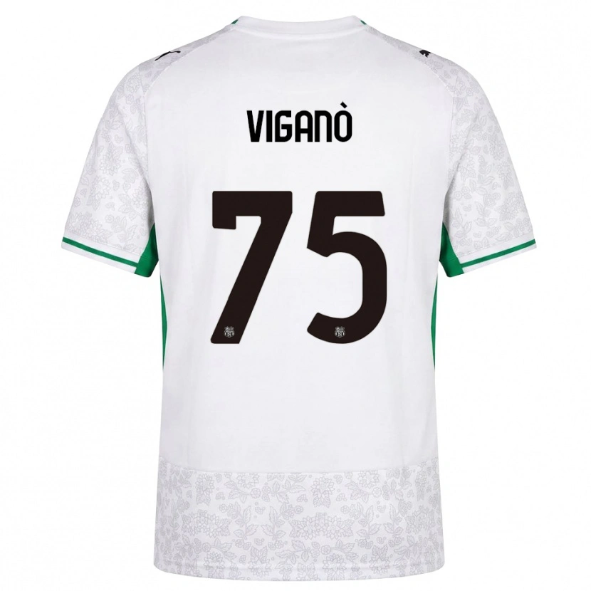 Danxen Niño Camiseta Lorenzo Viganò #75 Blanco Negro Verde 2ª Equipación 2026/27 La Camisa México