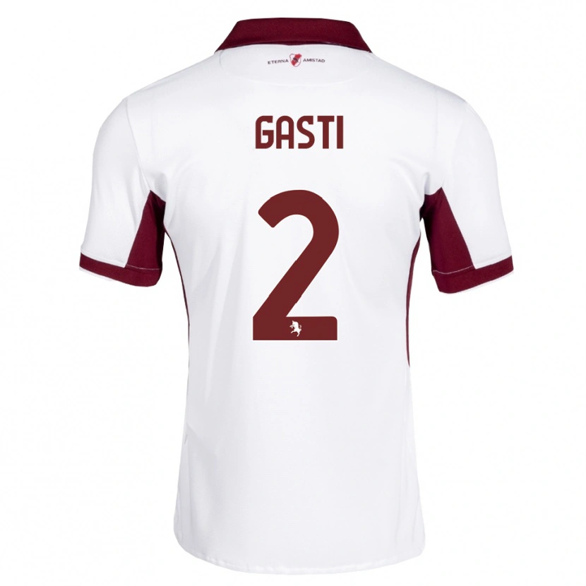 Danxen Niño Camiseta Habtamu Gasti #2 Burdeos Blanco Rojo 2ª Equipación 2026/27 La Camisa México