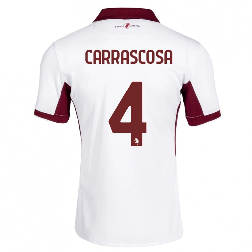 Danxen Niño Camiseta Manuel Carrascosa #4 Burdeos Blanco Rojo 2ª Equipación 2026/27 La Camisa México