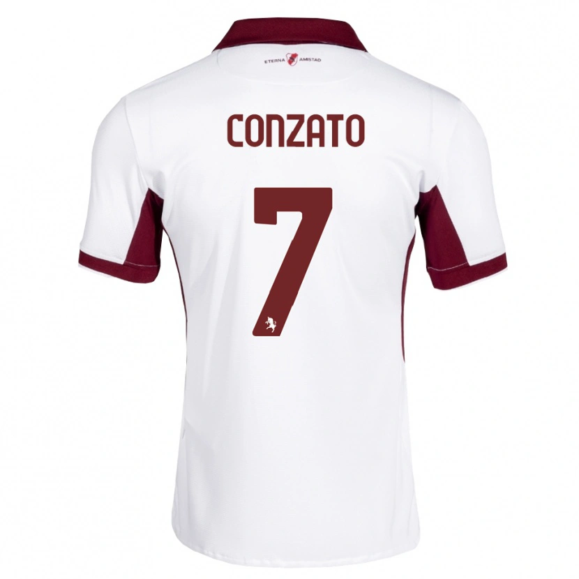 Danxen Niño Camiseta Filippo Conzato #7 Burdeos Blanco Rojo 2ª Equipación 2026/27 La Camisa México