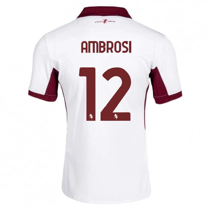 Danxen Niño Camiseta Martina Ambrosi #12 Burdeos Blanco Rojo 2ª Equipación 2026/27 La Camisa México