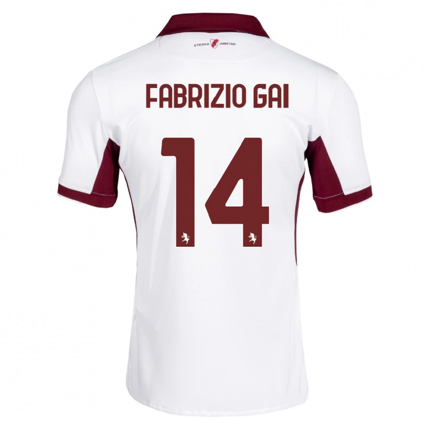 Danxen Niño Camiseta Fabrizio Gai #14 Burdeos Blanco Rojo 2ª Equipación 2026/27 La Camisa México