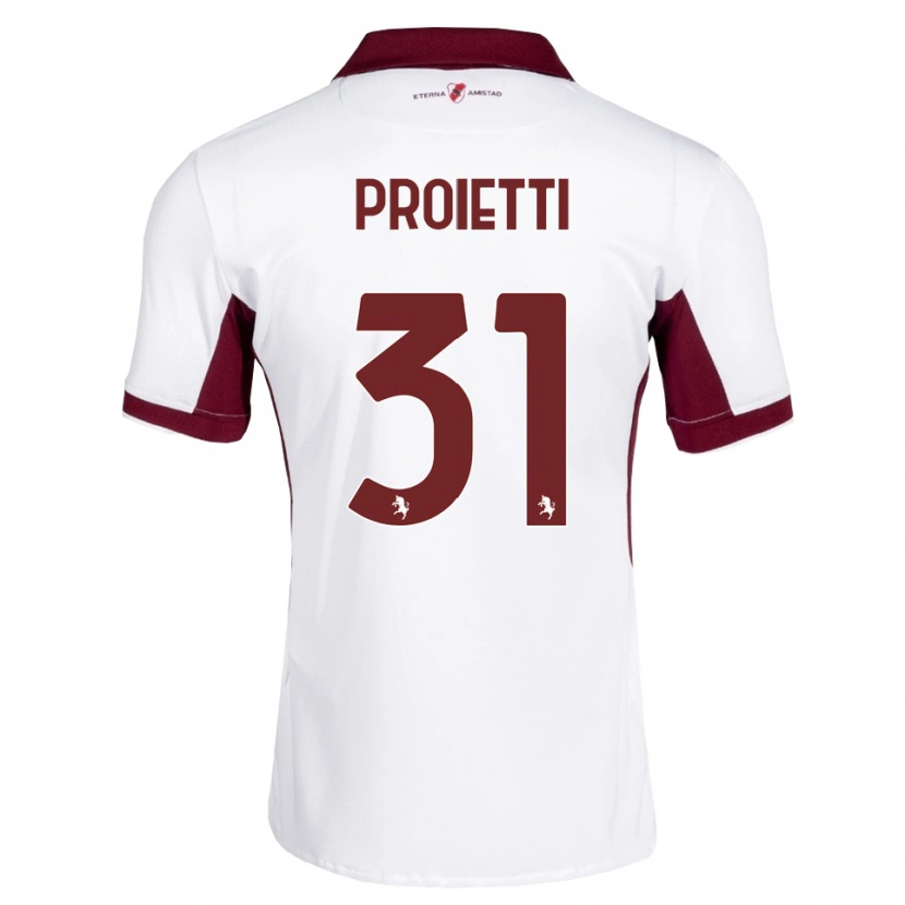 Danxen Niño Camiseta Riccardo Proietti #31 Burdeos Blanco Rojo 2ª Equipación 2026/27 La Camisa México