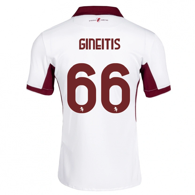 Danxen Niño Camiseta Gvidas Gineitis #66 Burdeos Blanco Rojo 2ª Equipación 2026/27 La Camisa México