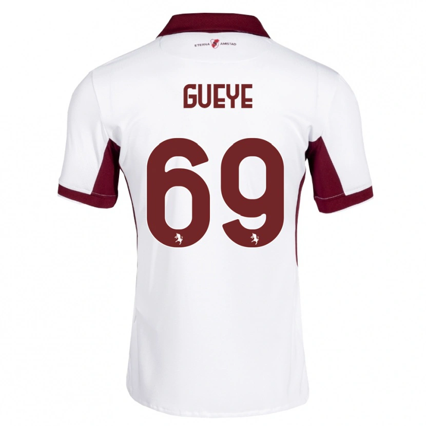 Danxen Niño Camiseta Ousmane Gueye #69 Burdeos Blanco Rojo 2ª Equipación 2026/27 La Camisa México