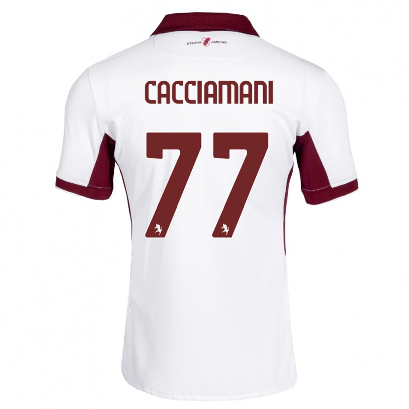 Danxen Niño Camiseta Alessio Cacciamani #77 Burdeos Blanco Rojo 2ª Equipación 2026/27 La Camisa México