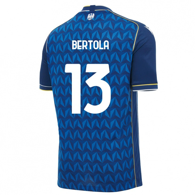 Danxen Niño Camiseta Nicolò Bertola #13 Azul Real Blanco Azul 2ª Equipación 2026/27 La Camisa México