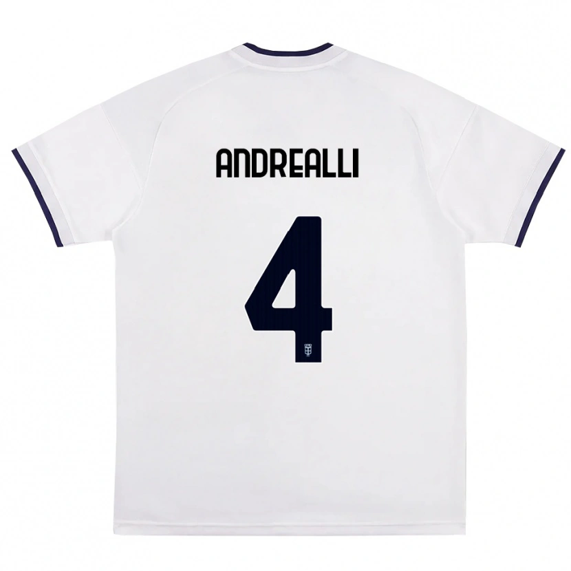 Danxen Niño Camiseta Francesco Andrealli #4 Blanco Rojo Azul Real 2ª Equipación 2026/27 La Camisa México
