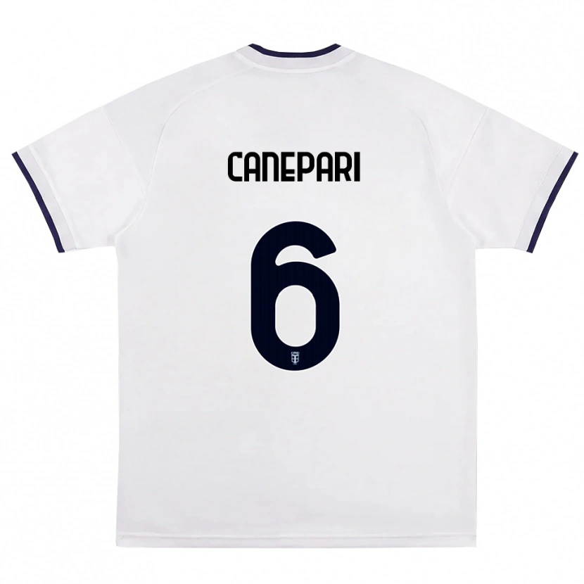 Danxen Niño Camiseta Lorenzo Canepari #6 Blanco Rojo Azul Real 2ª Equipación 2026/27 La Camisa México