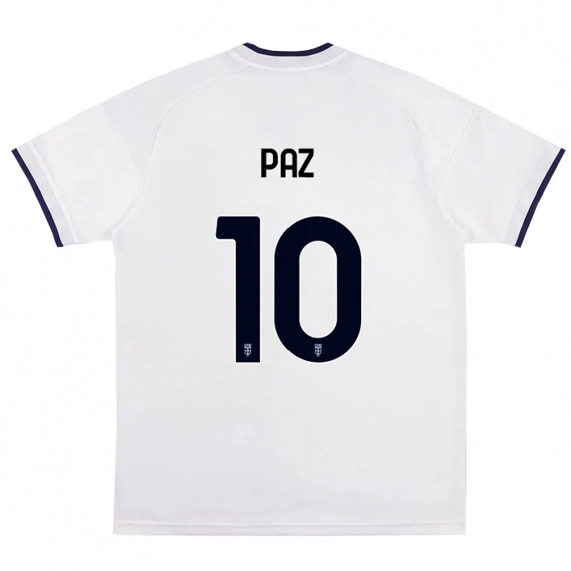 Danxen Niño Camiseta Nico Paz #10 Blanco Rojo Azul Real 2ª Equipación 2026/27 La Camisa México