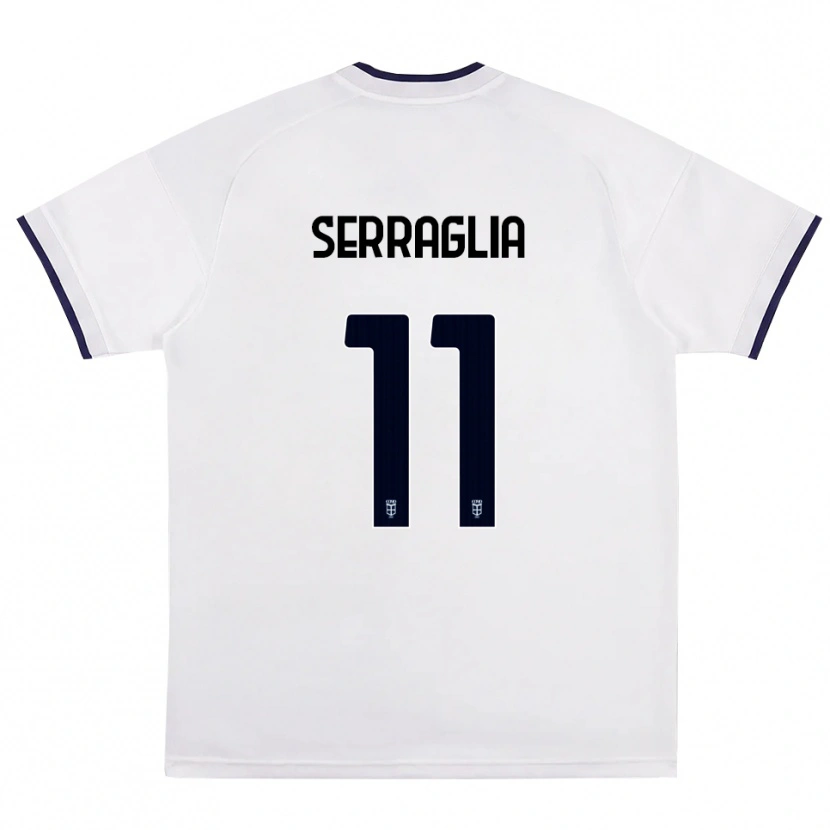 Danxen Niño Camiseta Lucas Serraglia #11 Blanco Rojo Azul Real 2ª Equipación 2026/27 La Camisa México