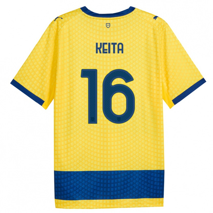 Danxen Niño Camiseta Mandela Keita #16 Amarillo Azul Negro 2ª Equipación 2026/27 La Camisa México