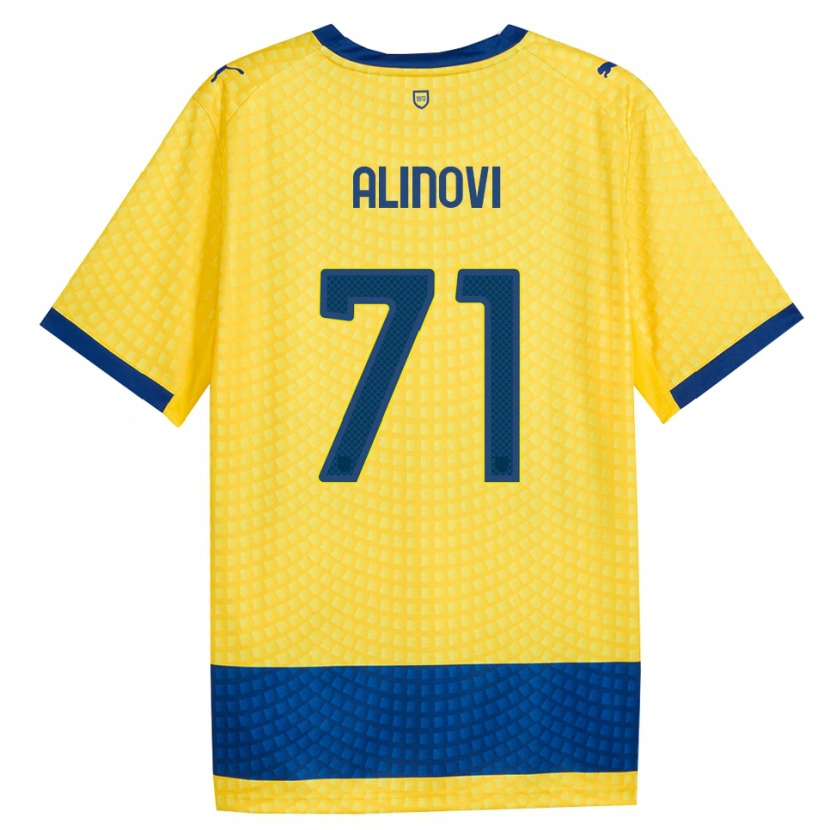 Danxen Niño Camiseta Filippo Alinovi #71 Amarillo Azul Negro 2ª Equipación 2026/27 La Camisa México