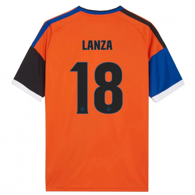 Danxen Niño Camiseta Manuel Lanza #18 Naranja Azul Negro Blanco 2ª Equipación 2026/27 La Camisa México