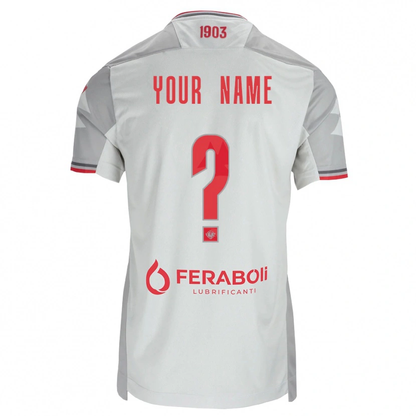 Danxen Niño Camiseta Su Nombre #0 Gris Blanco Rojo 2ª Equipación 2026/27 La Camisa México