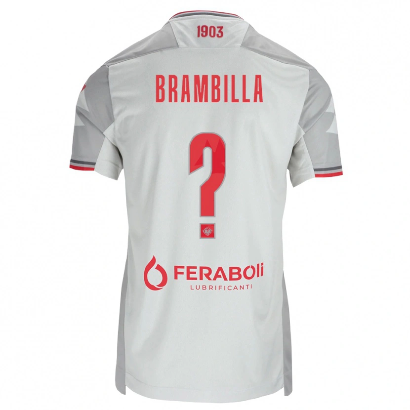 Danxen Niño Camiseta Alessio Brambilla #0 Gris Blanco Rojo 2ª Equipación 2026/27 La Camisa México