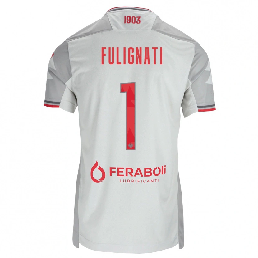 Danxen Niño Camiseta Andrea Fulignati #1 Gris Blanco Rojo 2ª Equipación 2026/27 La Camisa México