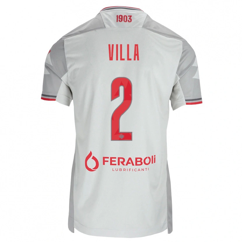 Danxen Niño Camiseta Riccardo Villa #2 Gris Blanco Rojo 2ª Equipación 2026/27 La Camisa México