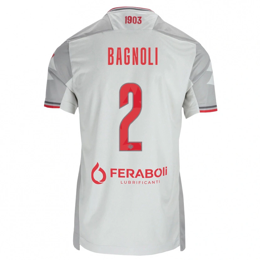 Danxen Niño Camiseta Edoardo Bagnoli #2 Gris Blanco Rojo 2ª Equipación 2026/27 La Camisa México