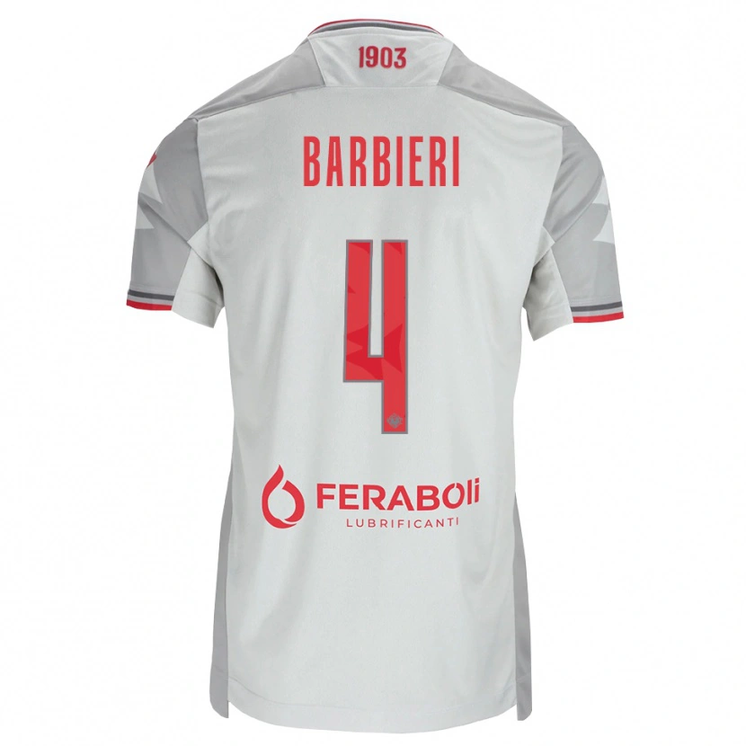 Danxen Niño Camiseta Tommaso Barbieri #4 Gris Blanco Rojo 2ª Equipación 2026/27 La Camisa México