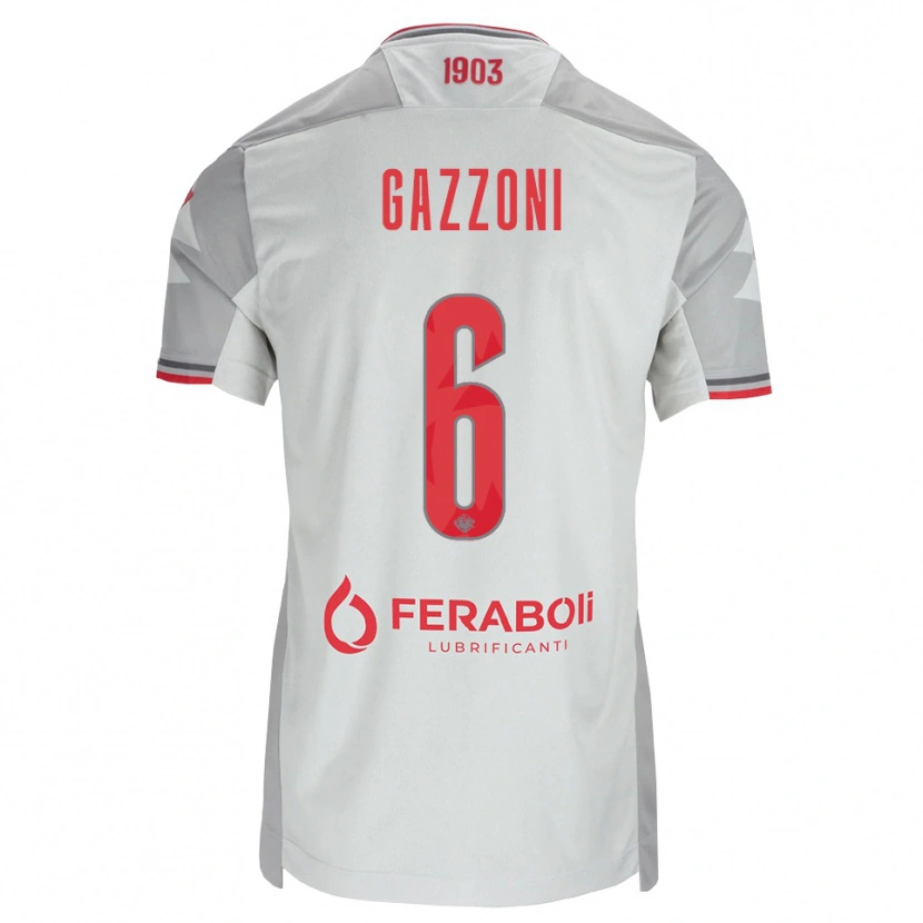 Danxen Niño Camiseta Matteo Gazzoni #6 Gris Blanco Rojo 2ª Equipación 2026/27 La Camisa México