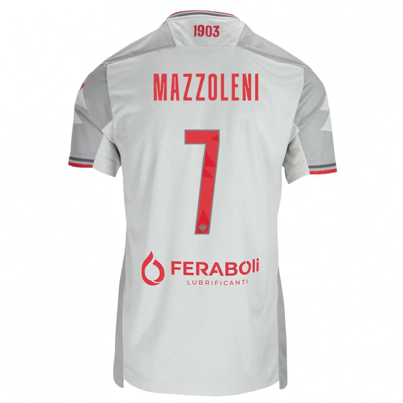 Danxen Niño Camiseta Andrea Mazzoleni #7 Gris Blanco Rojo 2ª Equipación 2026/27 La Camisa México