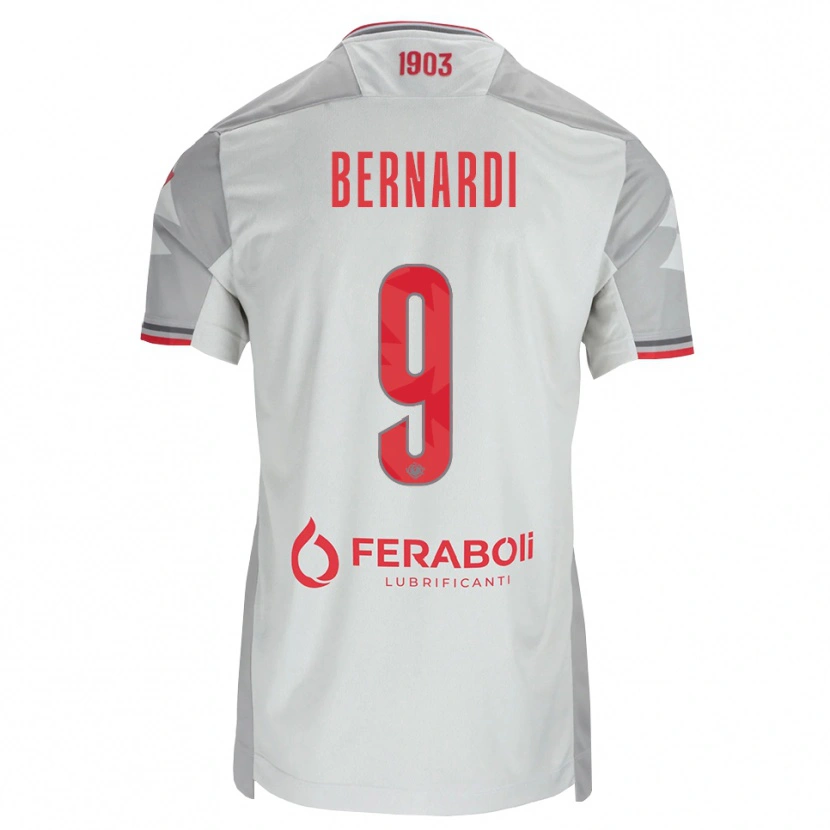 Danxen Niño Camiseta Andrea Bernardi #9 Gris Blanco Rojo 2ª Equipación 2026/27 La Camisa México