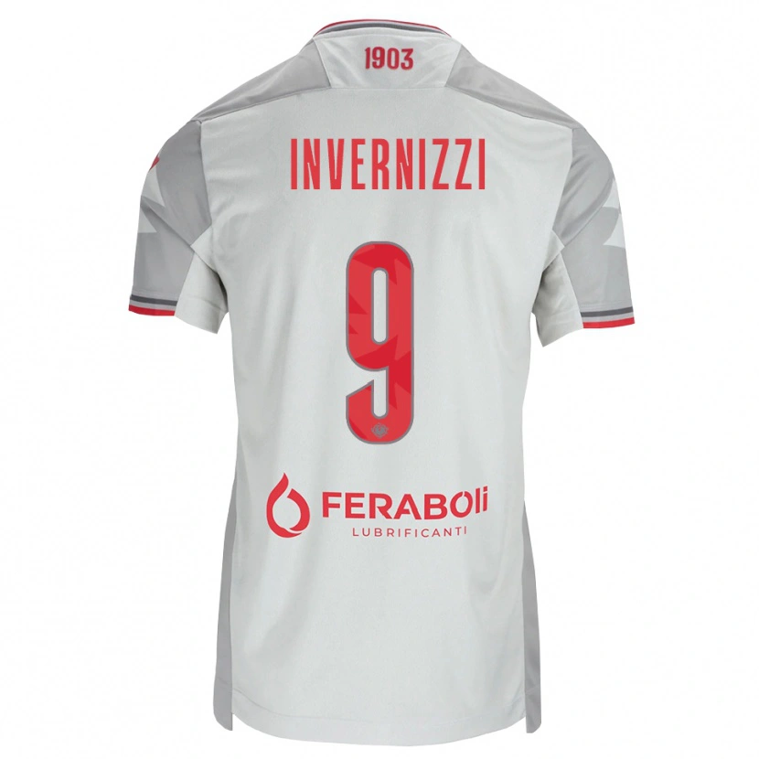 Danxen Niño Camiseta Leonardo Invernizzi #9 Gris Blanco Rojo 2ª Equipación 2026/27 La Camisa México