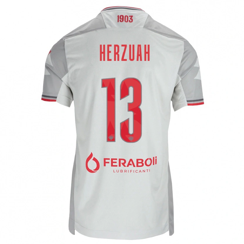Danxen Niño Camiseta Gabriel Herzuah #13 Gris Blanco Rojo 2ª Equipación 2026/27 La Camisa México