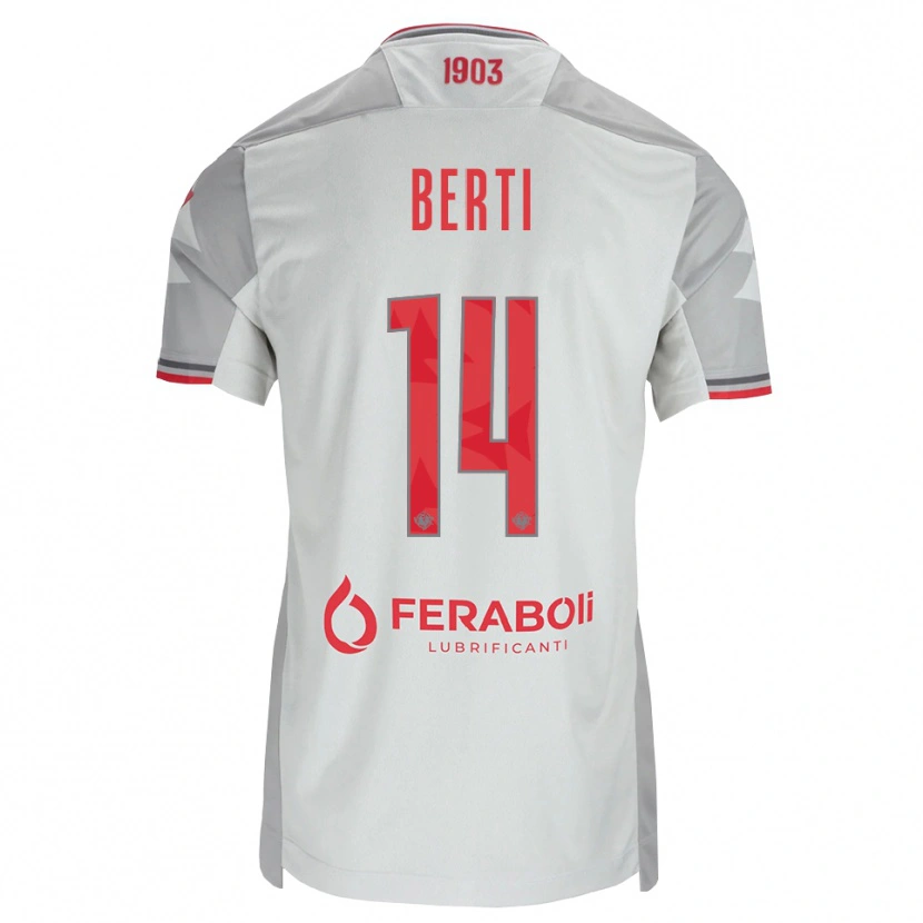 Danxen Niño Camiseta Tommaso Berti #14 Gris Blanco Rojo 2ª Equipación 2026/27 La Camisa México