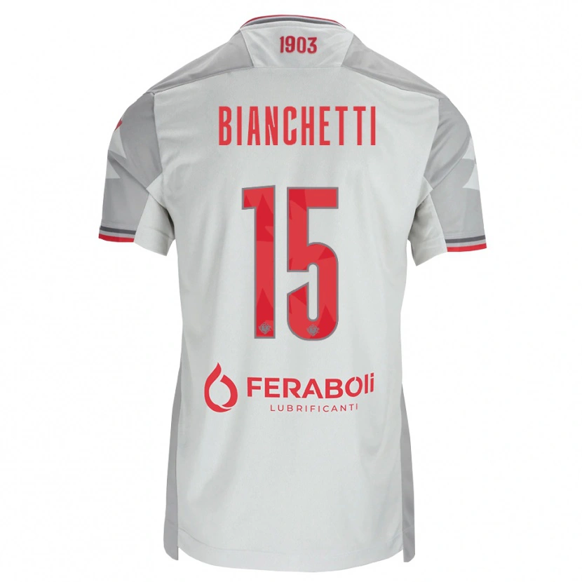 Danxen Niño Camiseta Matteo Bianchetti #15 Gris Blanco Rojo 2ª Equipación 2026/27 La Camisa México