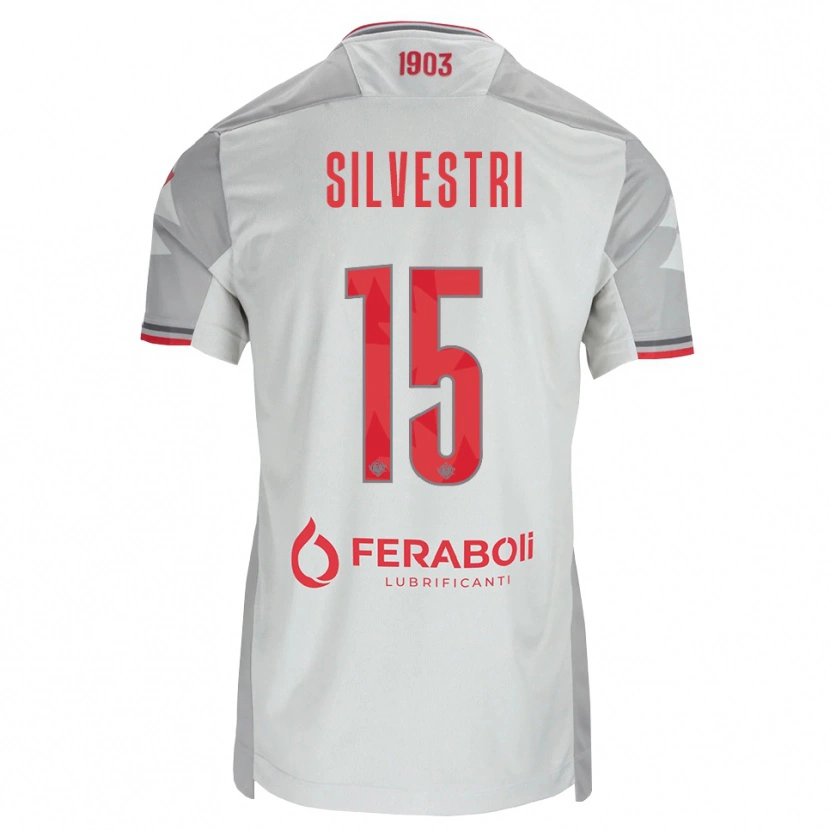 Danxen Niño Camiseta Cristiano Silvestri #15 Gris Blanco Rojo 2ª Equipación 2026/27 La Camisa México