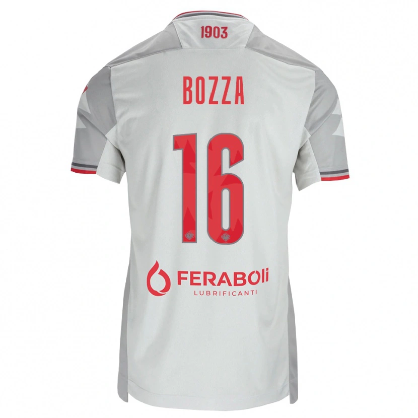 Danxen Niño Camiseta Mattia Bozza #16 Gris Blanco Rojo 2ª Equipación 2026/27 La Camisa México