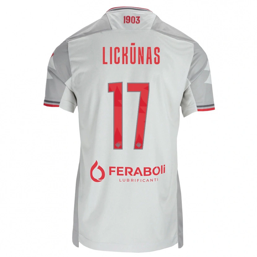 Danxen Niño Camiseta Adrian Lickūnas #17 Gris Blanco Rojo 2ª Equipación 2026/27 La Camisa México