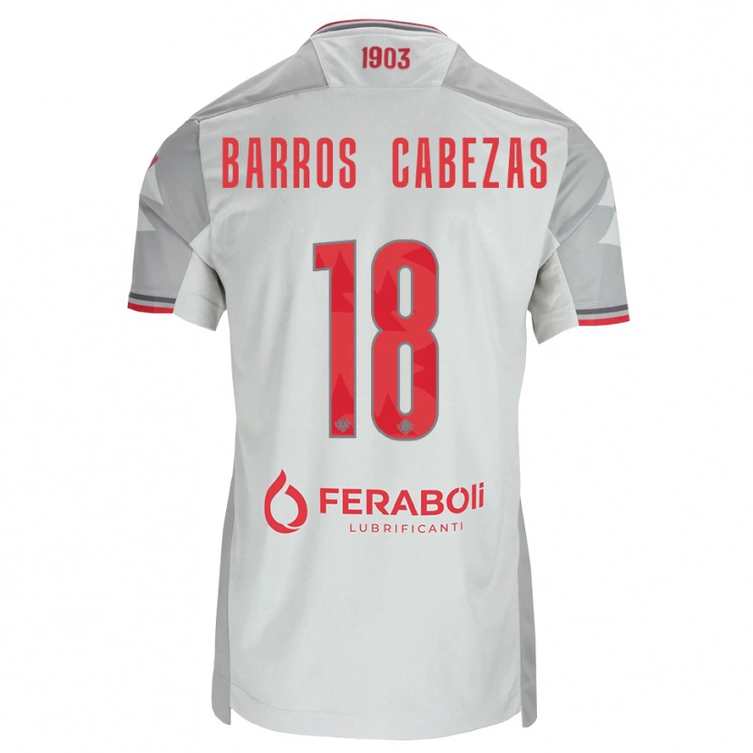 Danxen Niño Camiseta Ronie Barros Cabezas #18 Gris Blanco Rojo 2ª Equipación 2026/27 La Camisa México