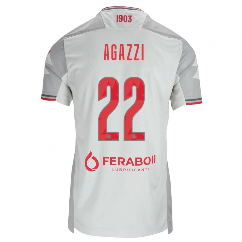 Danxen Niño Camiseta Federico Agazzi #22 Gris Blanco Rojo 2ª Equipación 2026/27 La Camisa México