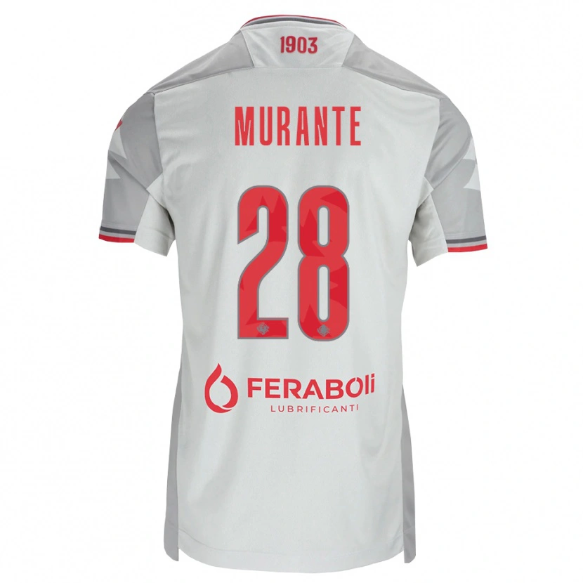 Danxen Niño Camiseta Alessandro Murante #28 Gris Blanco Rojo 2ª Equipación 2026/27 La Camisa México