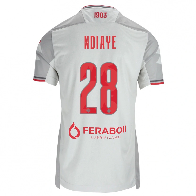 Danxen Niño Camiseta Maissa Ndiaye #28 Gris Blanco Rojo 2ª Equipación 2026/27 La Camisa México
